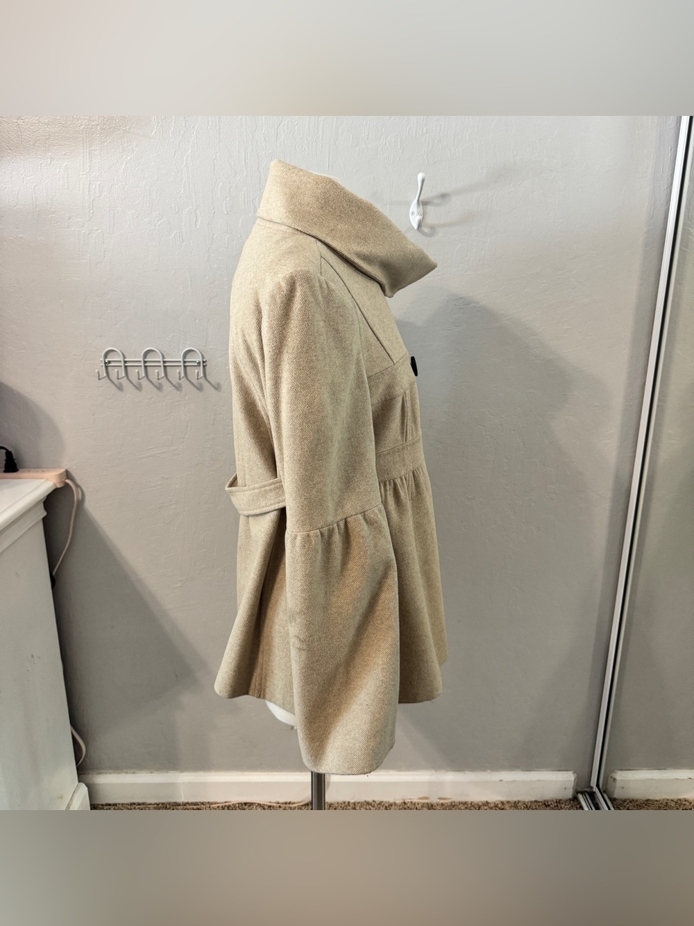 Loft Cream Peacoat with Funnel Collar - Picture 3 of 7